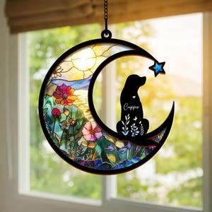Personalized Loss Of Dog Sympathy Gift| Loss of Dog Gift| Dog Remembrance Gift| Custom Dog Memorial Suncatcher|Pet Memorial Gift| Car decor